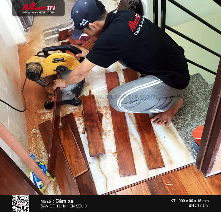 Thi công sàn gỗ tự nhiên Căm Xe Solid tại Lãnh Binh Thăng