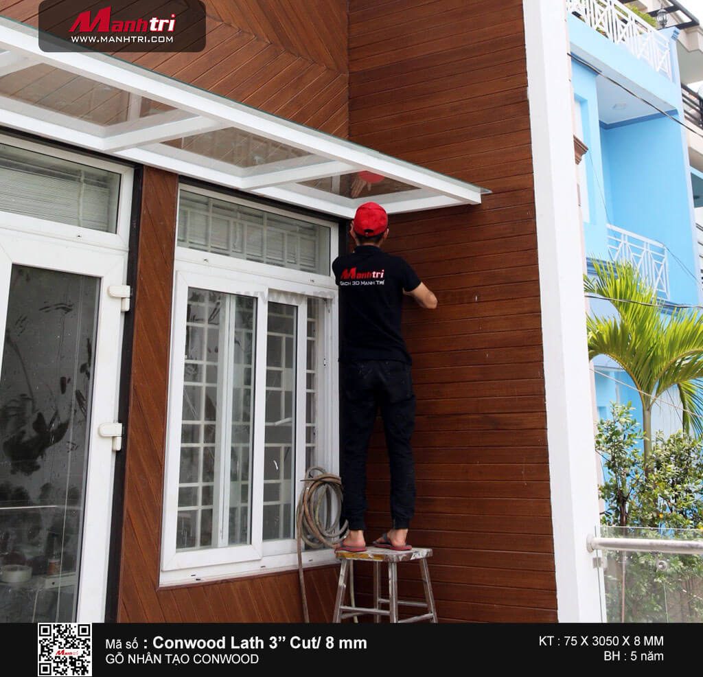 Thi công gỗ Conwood ốp trần Lath 3 Cut/ 8 mm tại Q.12