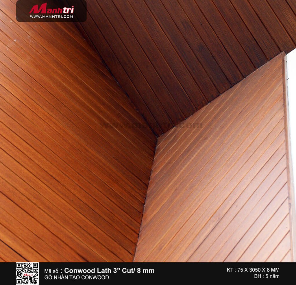 Thi công gỗ Conwood ốp trần Lath 3 Cut/ 8 mm tại Q.12