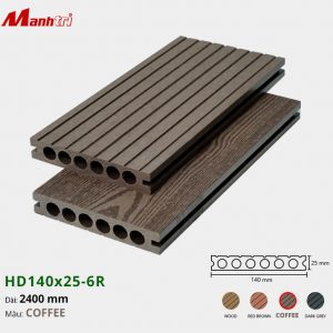 Sàn gỗ Nhựa HD140x25-6R-Coffee