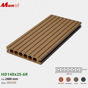 Sàn gỗ Nhựa HD140x25-6R-Wood