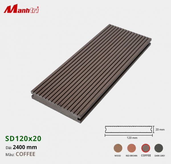 Sàn gỗ nhựa SD120x20-Coffee