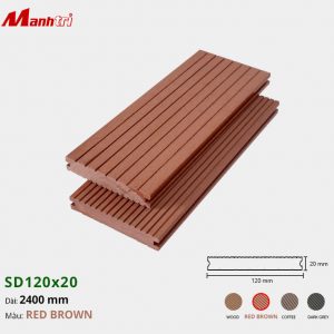 Sàn gỗ nhựa SD120x20-Red Brown