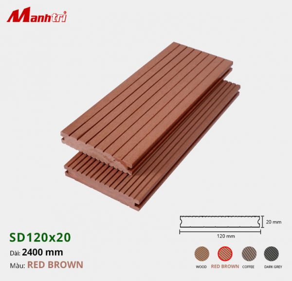 Sàn gỗ nhựa SD120x20-Red Brown