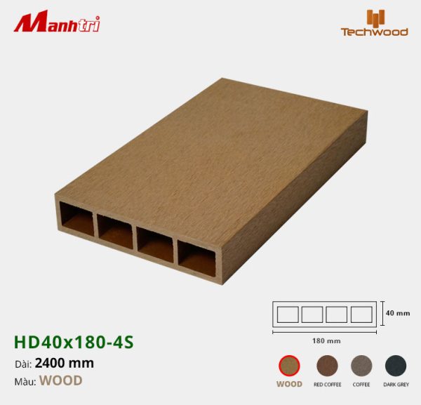Thanh lam gỗ Techwood HD40x180-4S-Wood