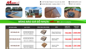 Bảng giá gỗ nhựa ngoài trời
