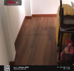 Sàn nhựa dán keo Aimaru được Mạnh Trí thi công hoàn thiện.