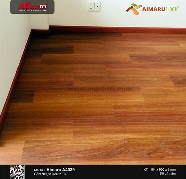 Thi công lắp đặt sàn nhựa vân gỗ Aimaru mã A4039