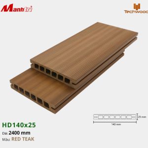 Sàn gỗ nhựa Techwood HD140x25-Red Teak