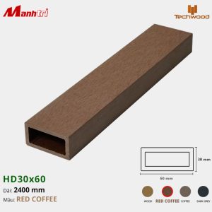 Thanh lam gỗ Techwood HD30x60-Red Coffee