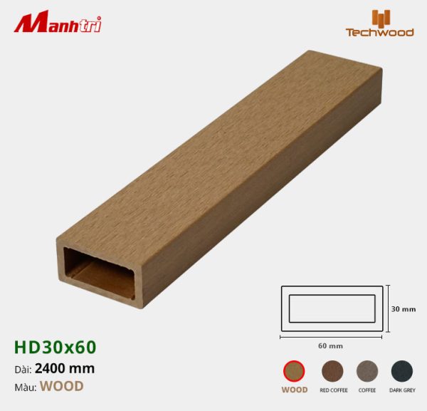 Thanh lam gỗ Techwood HD30x60-Wood