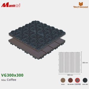Vỉ gỗ nhựa lót sàn Techwood VG300x300-Coffee