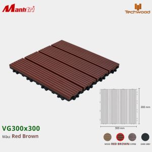 Vỉ gỗ nhựa lót sàn Techwood VG300x300-Red Brown