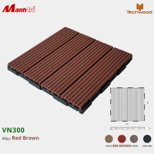 Vỉ gỗ nhựa lót sàn Techwood VN300-Red Brown