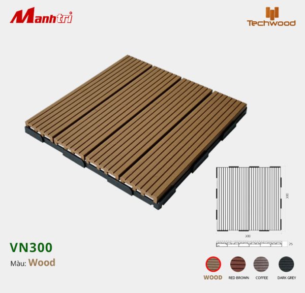 Vỉ gỗ nhựa lót sàn Techwood VN300-Wood