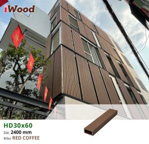 Hình ảnh hoàn thiện ốp trang trí lam HD30x60-Redcoffee