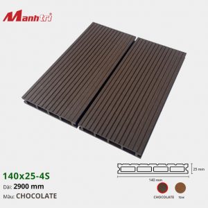 Sàn gỗ nhựa Techwood 140x25-4S-Chocolate
