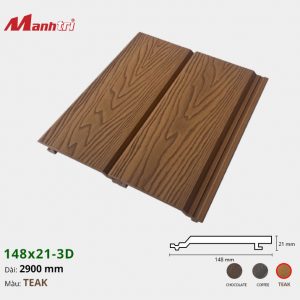 Gỗ Nhựa Ốp Tường,Trần Techwood 148x21-3D-Teak