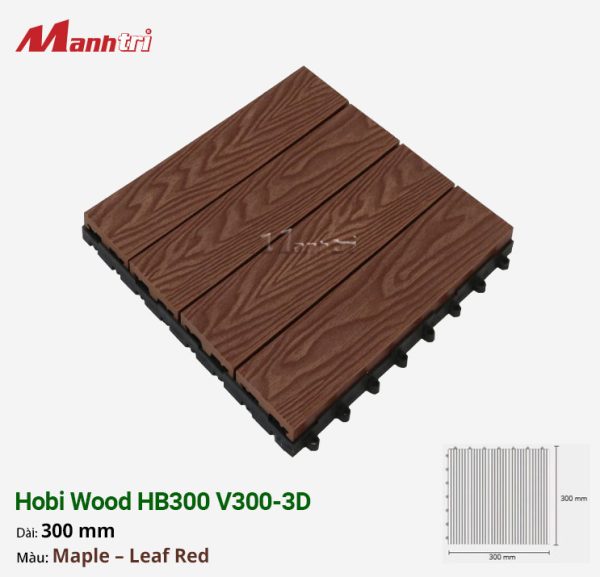Vỉ Gỗ Nhựa Hobi Wood HB300 V300-3D