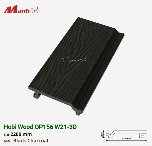 Gỗ Nhựa Ốp Tường, Trần Hobi Wood OP156 W21-3D