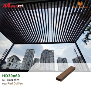 Công trình gỗ nhựa HD30x60-Red Coffee