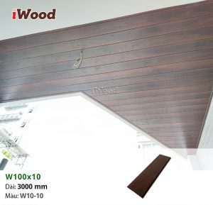 Tấm ốp phẳng hèm V iWood W100x10-W10-10 ốp trần