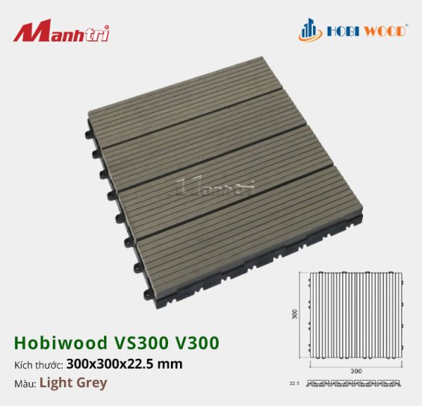 vỉ gỗ nhựa hobiwood Vs300 V300 Light Grey
