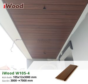 Tấm nhựa iWood W105-4 ốp trần ban công ngoài trời