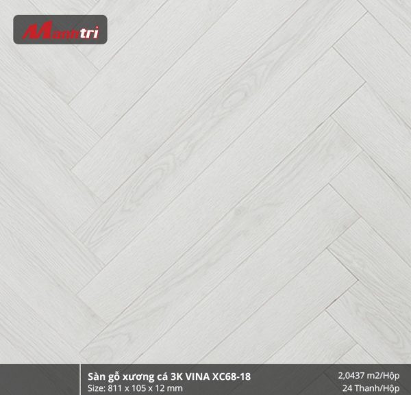 Sàn gỗ xương cá 3K Vina XC68-18