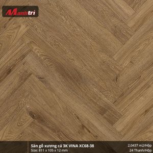 Sàn gỗ xương cá 3K Vina XC68-38