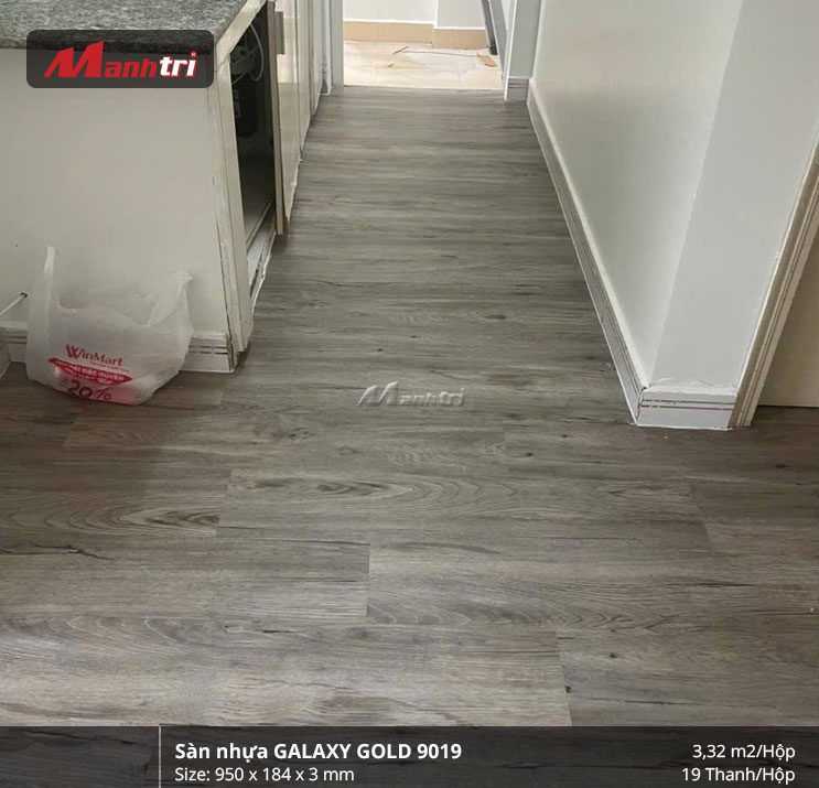 Thi công sàn nhựa dán keo Galaxy Gold 9019 tại Q.Bình Thạnh