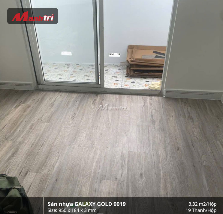Thi công sàn nhựa dán keo Galaxy Gold 9019 tại Q.Bình Thạnh