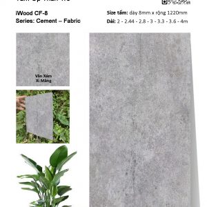 Tấm ốp than tre vân xi măng bê tông iWood CF-8