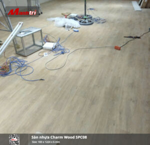 Thi công sàn nhựa hèm khoá Charm Wood SPC08 tại Q.6