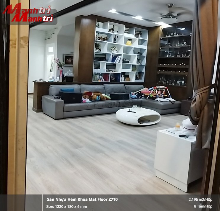 Sàn nhựa hèm khóa lắp đặt tại phòng khách