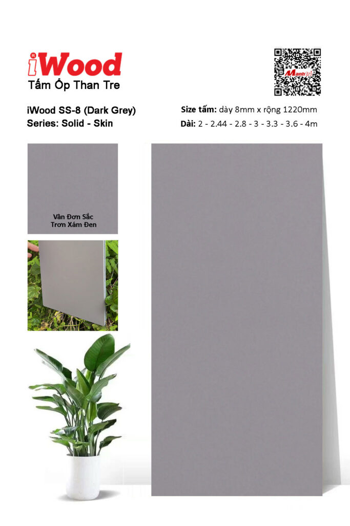 Tấm ốp than tre vân đơn sắc