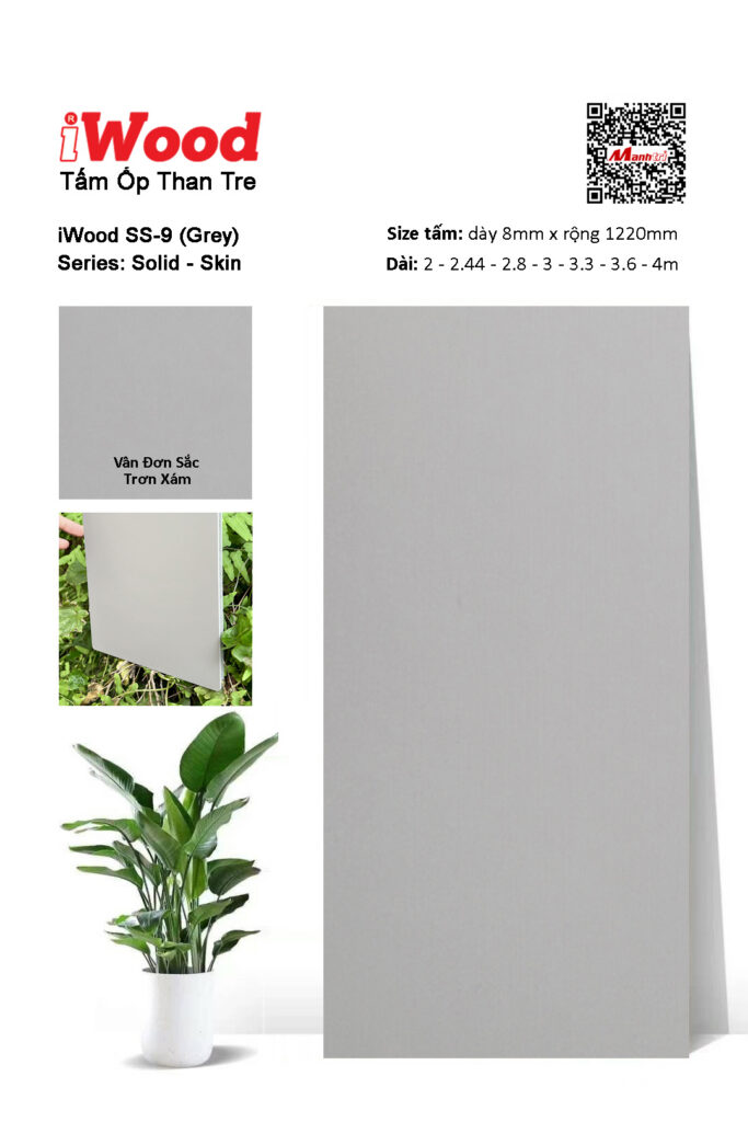 Tấm ốp than tre vân đơn sắc iWood