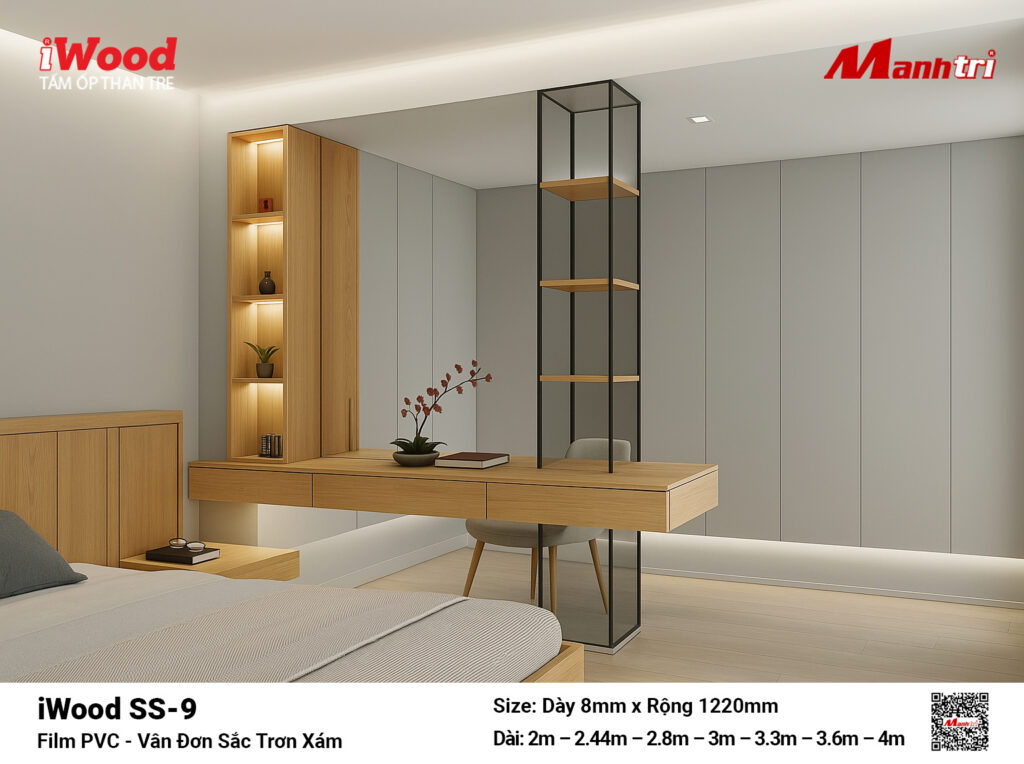 Tấm ốp than tre vân đơn sắc iWood