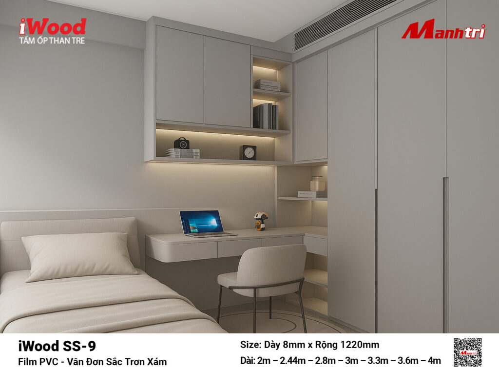 Tấm ốp than tre vân đơn sắc iWood