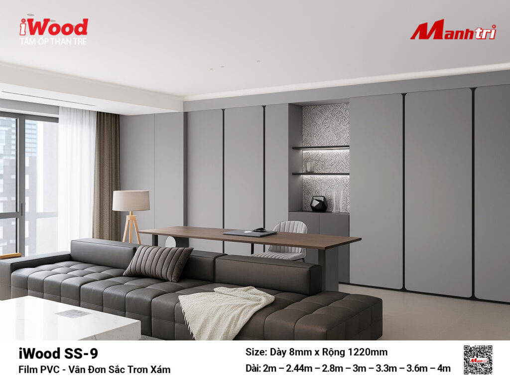 Tấm ốp than tre vân đơn sắc iWood