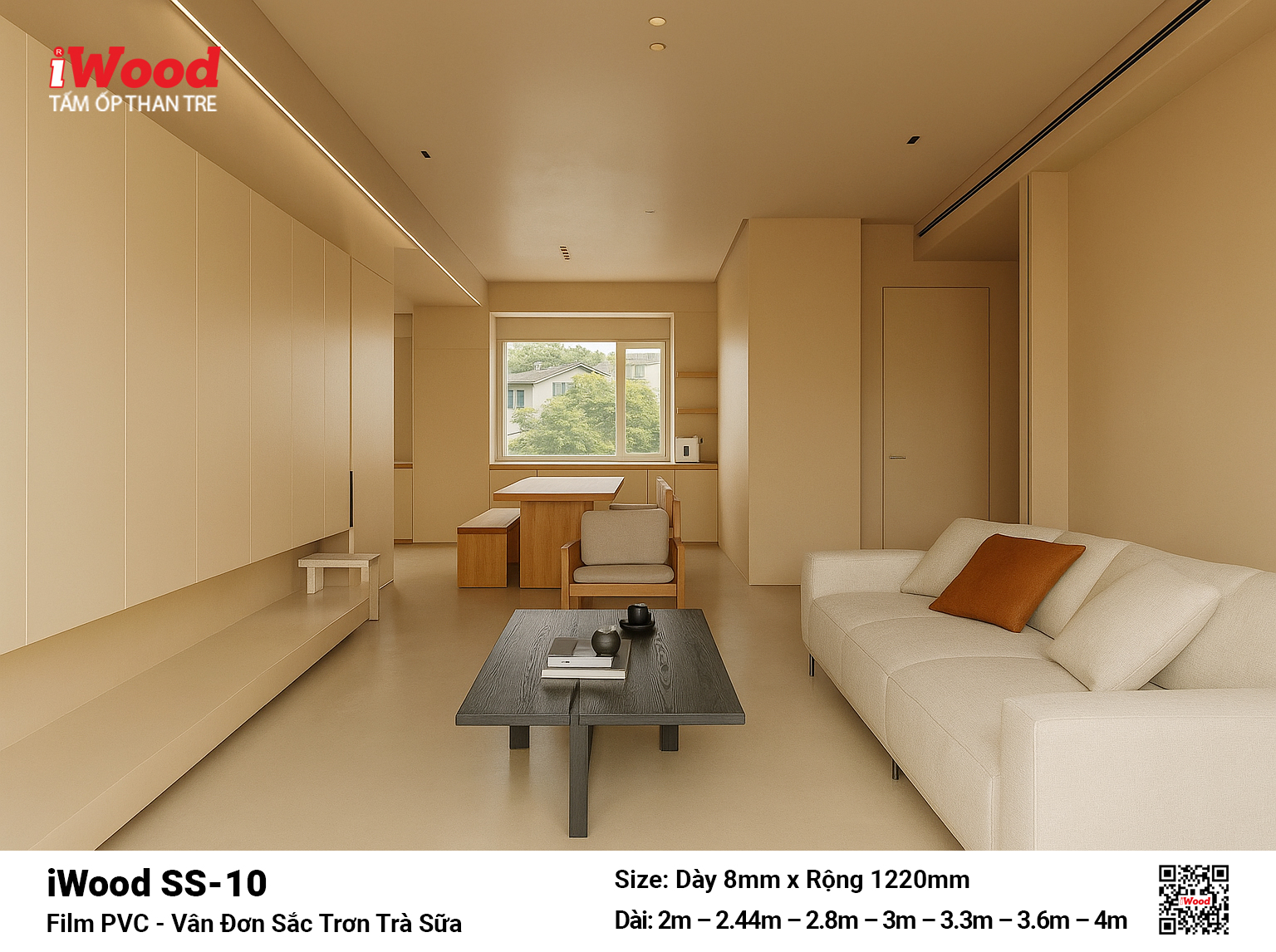 Tấm ốp than tre vân đơn sắc iWood SS-10