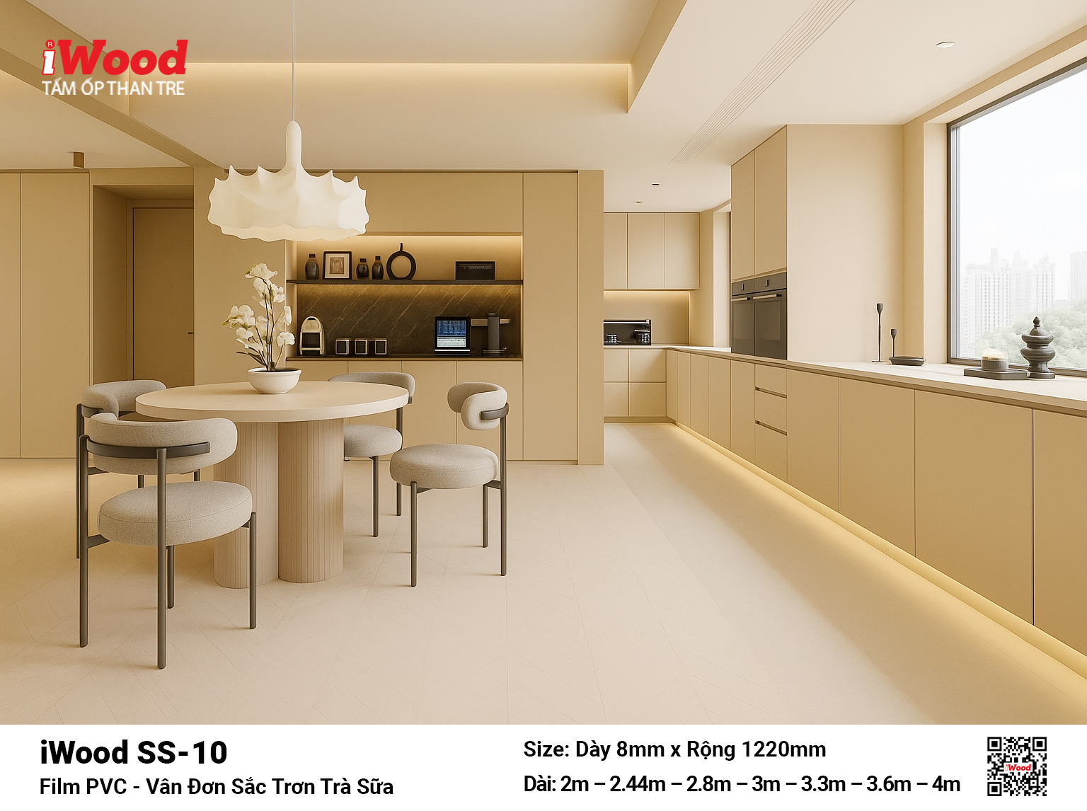 Tấm ốp than tre vân đơn sắc iWood SS-10