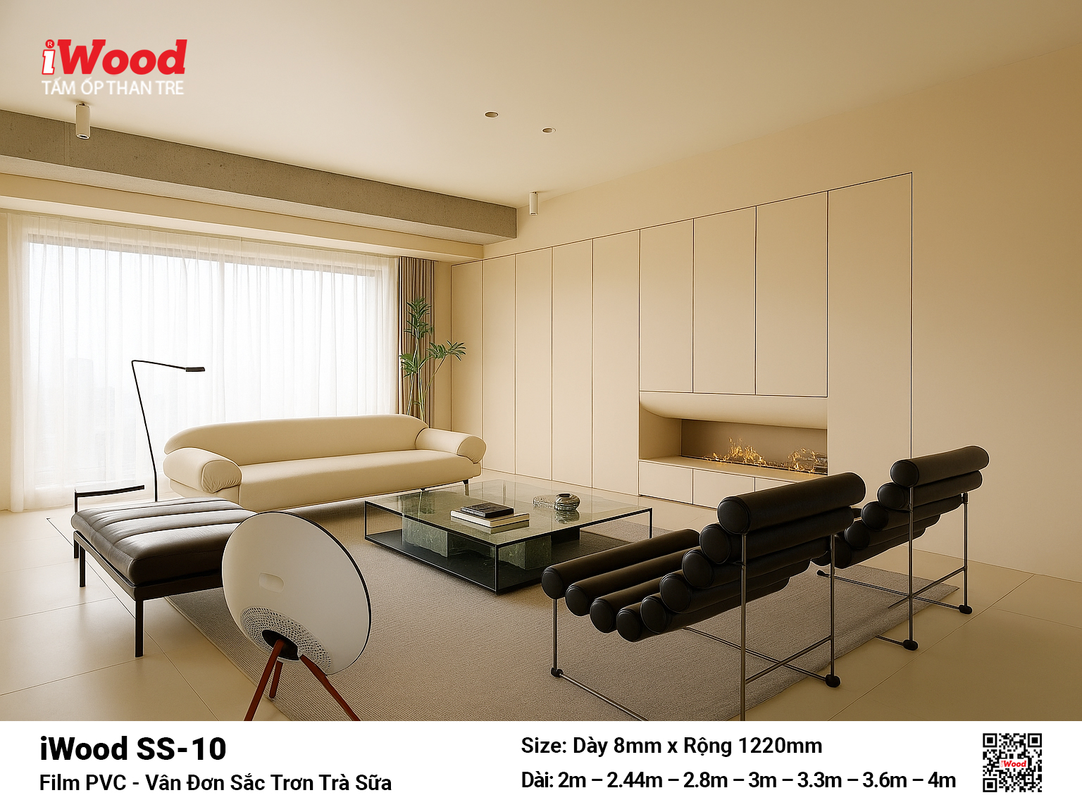 Tấm ốp than tre vân đơn sắc iWood SS-10