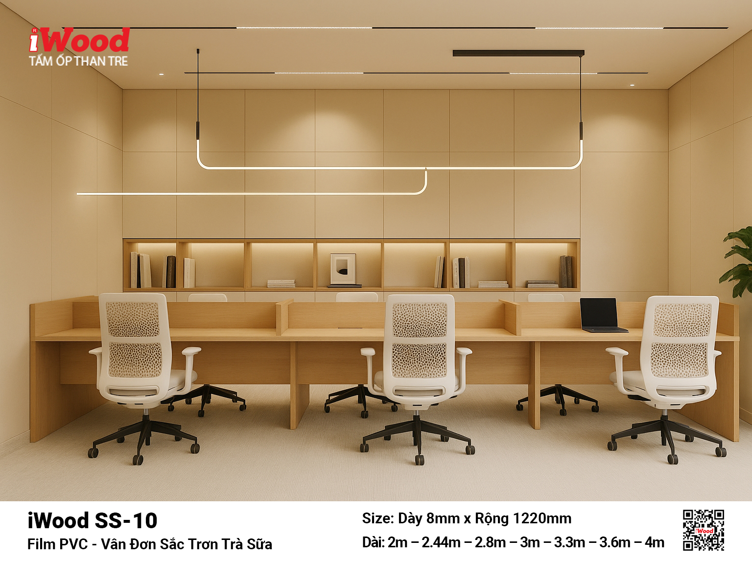 Tấm ốp than tre vân đơn sắc iWood SS-10