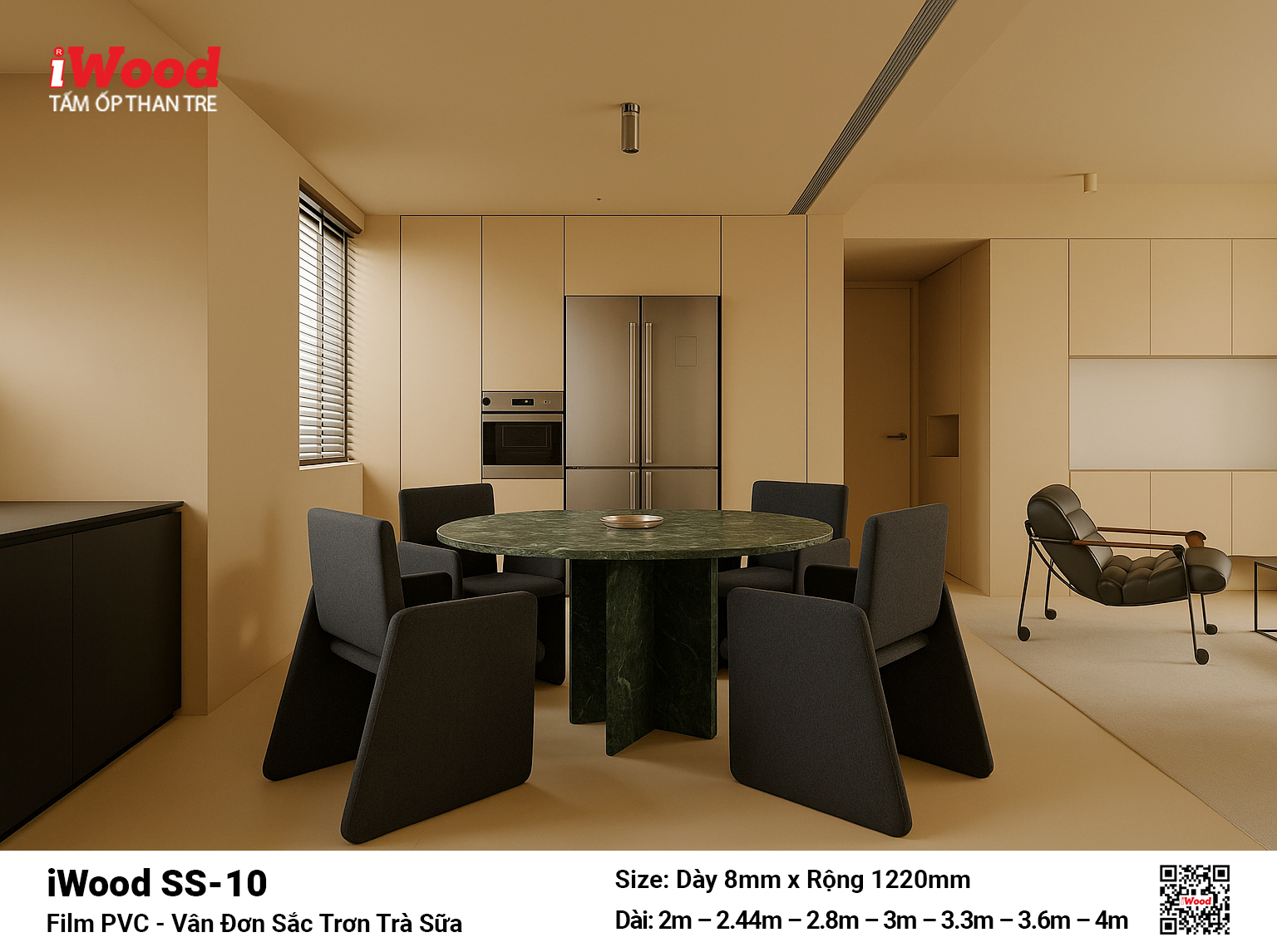 Tấm ốp than tre vân đơn sắc iWood SS-10