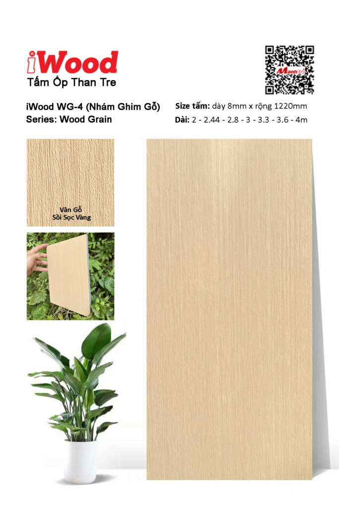 Tấm ốp than tre vân gỗ iWood WG-4