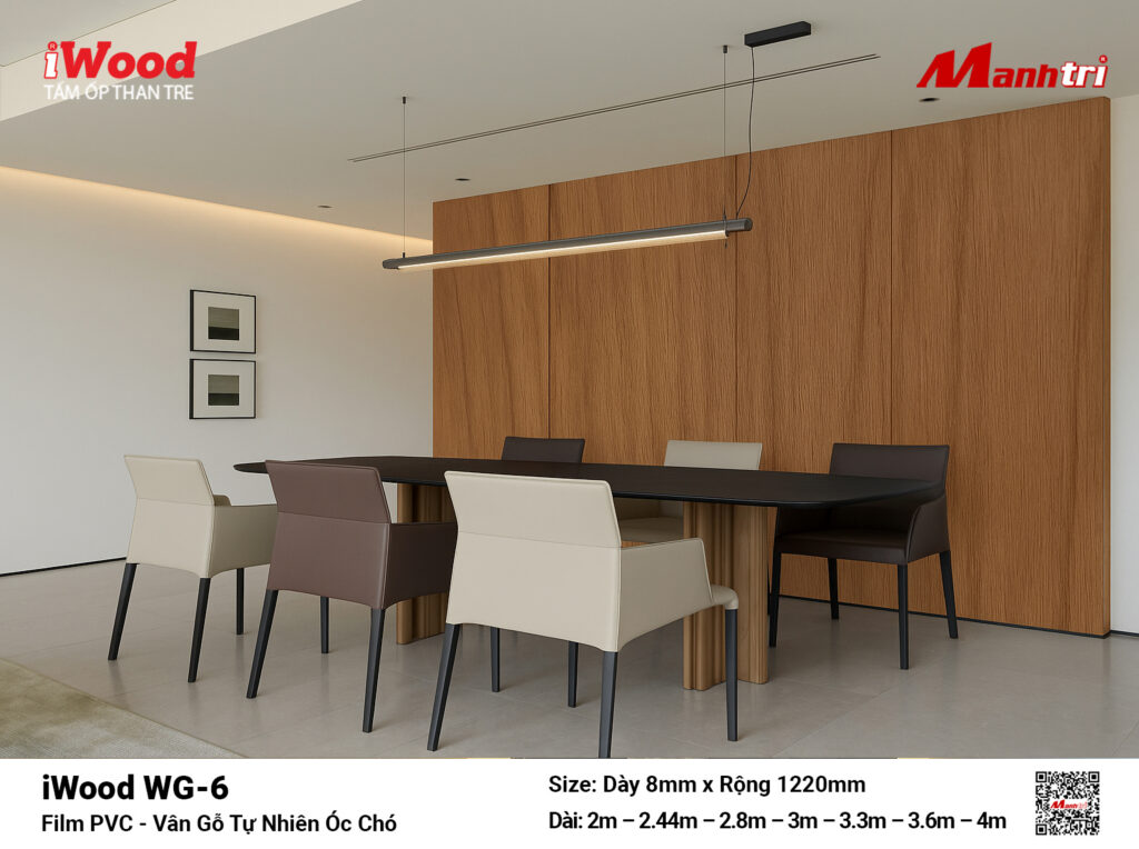 Tấm ốp than tre vân gỗ iWood WG-6