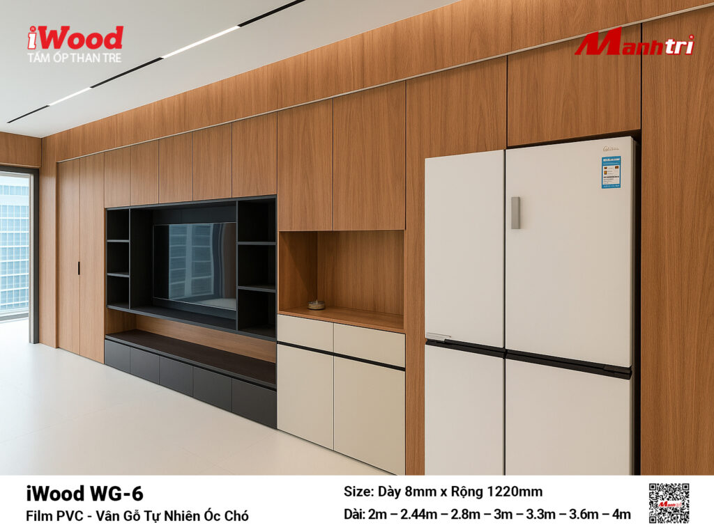 Tấm ốp than tre vân gỗ iWood WG-6