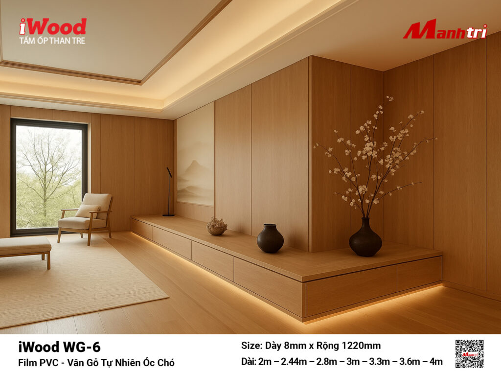 Tấm ốp than tre vân gỗ iWood WG-6