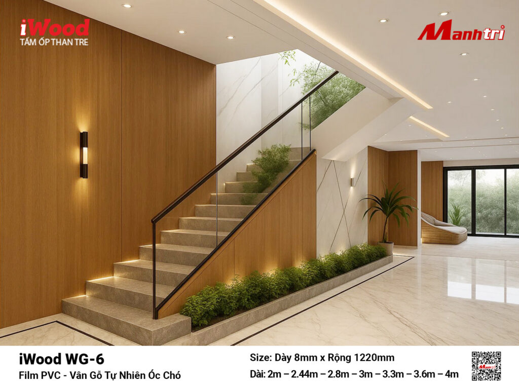 Tấm ốp than tre vân gỗ iWood WG-6